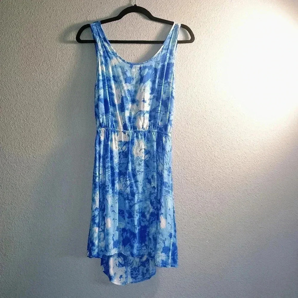 Rue 21 Blue and White Tie Dye Open Back Mini Dress Women's Juniors Size Large - Picture 2 of 10